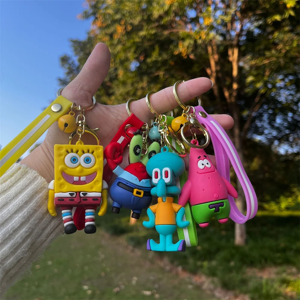 Miniso Creative SpongeBob Crab Boss Cartoon Keychain Doll Small Gift Pendant Cute Pendant