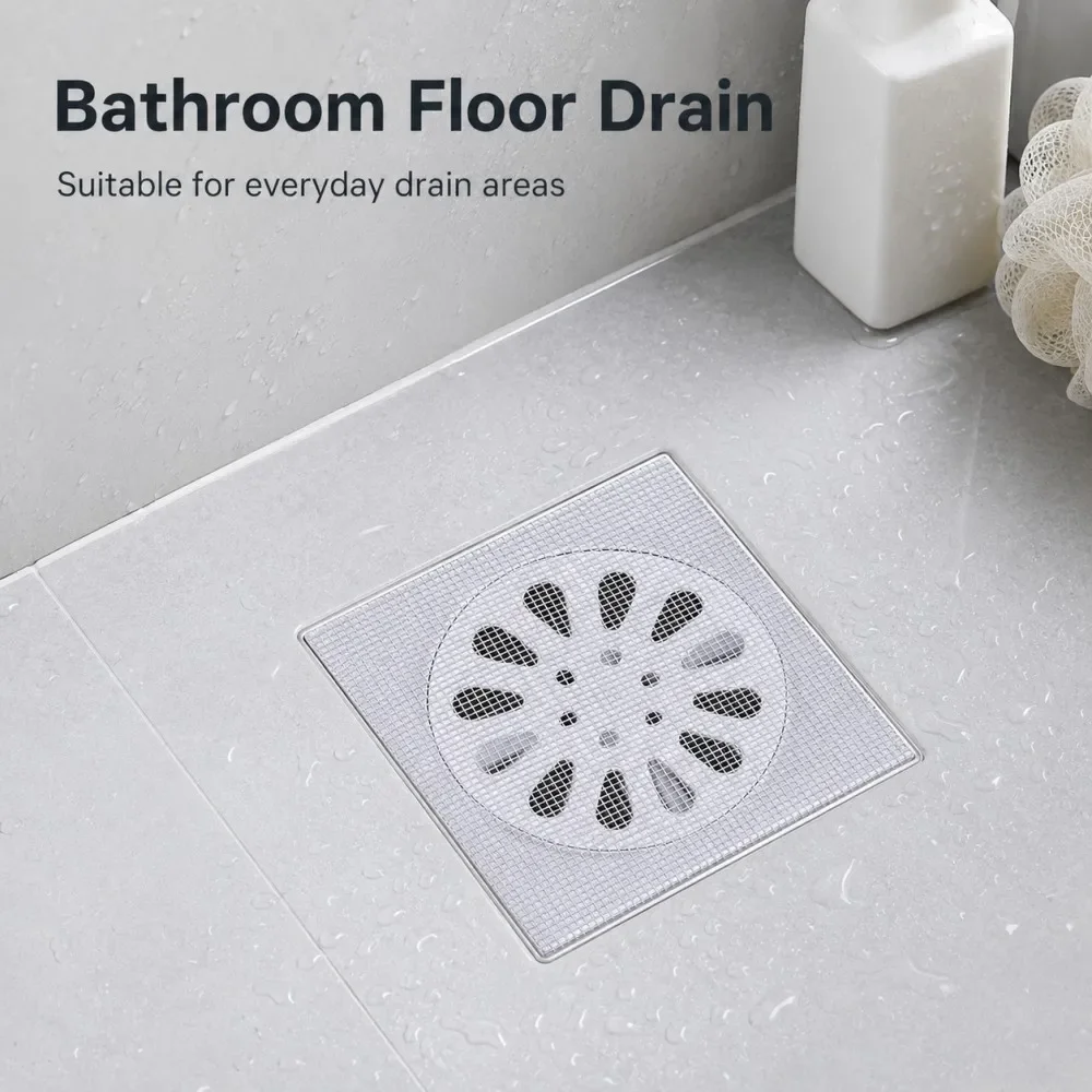 10-400pcs Disposable Bathroom Floor Drain Cover Self Adhesive Mesh Sticker Hair Catcher Anti Clog Sink Strainer Filter Patch