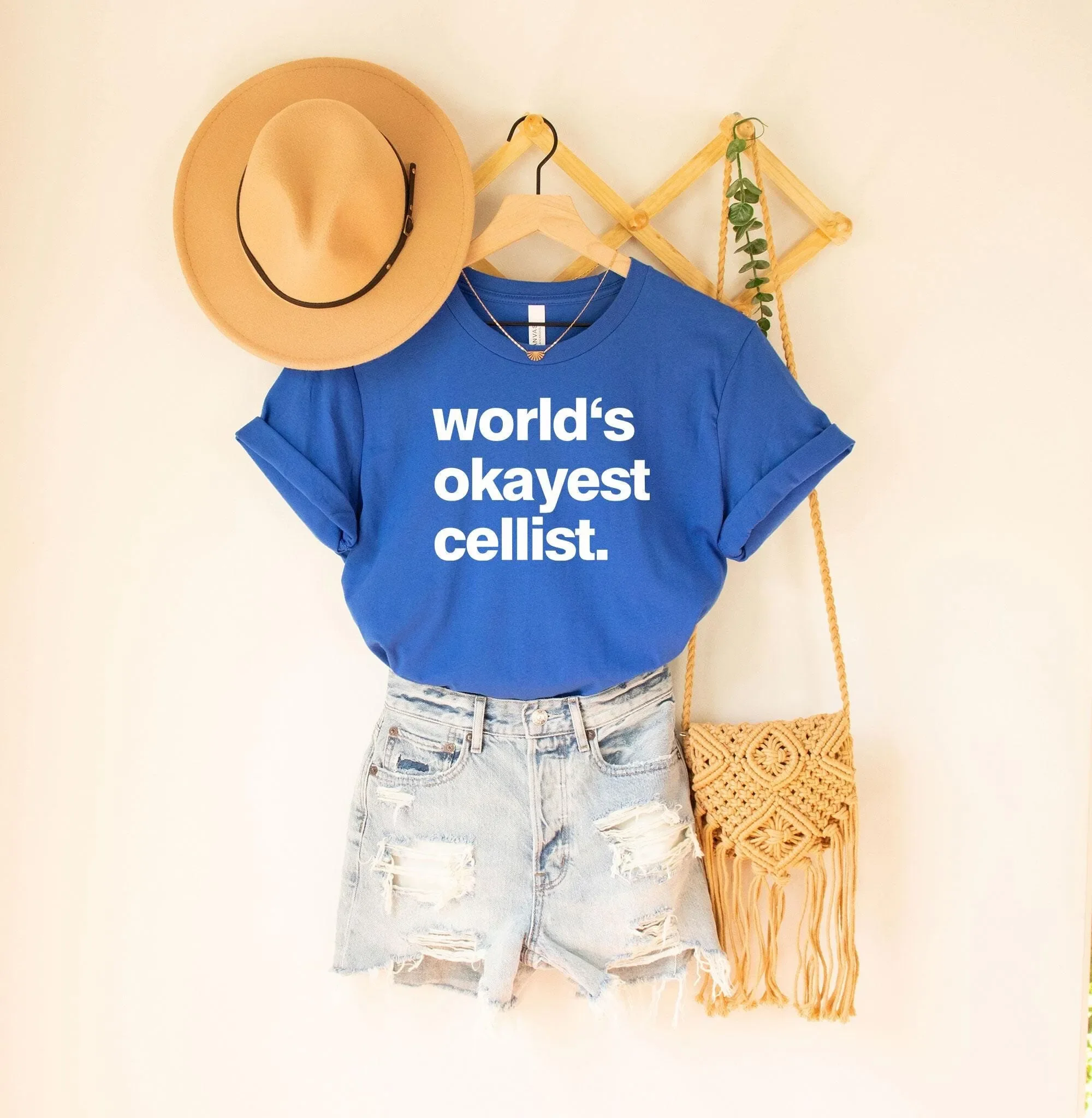 Cellist T Shirt World s Okayest Cello Player Music