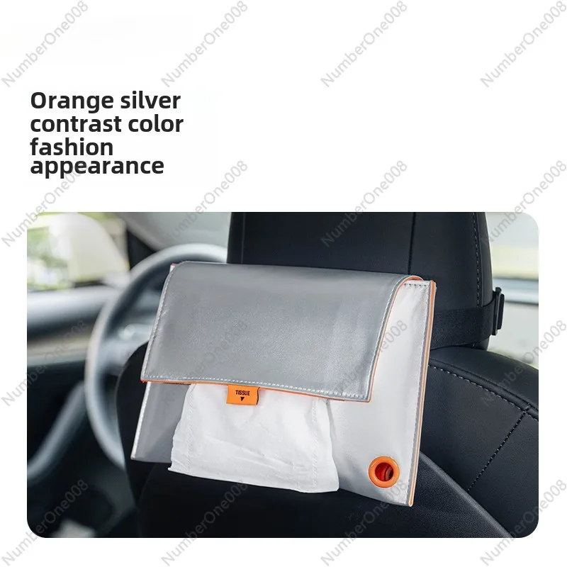 Car Tissue Box 2024 New High-end Pumping Carton Car Armrest Box Seat Back Hanging Storage Box