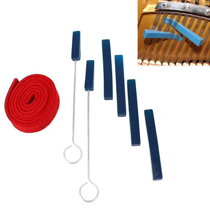 16 Pieces Piano Tuning Tool Kit screwdriver, wrench, Temperament strip,mute tool Straight Bar repair tools