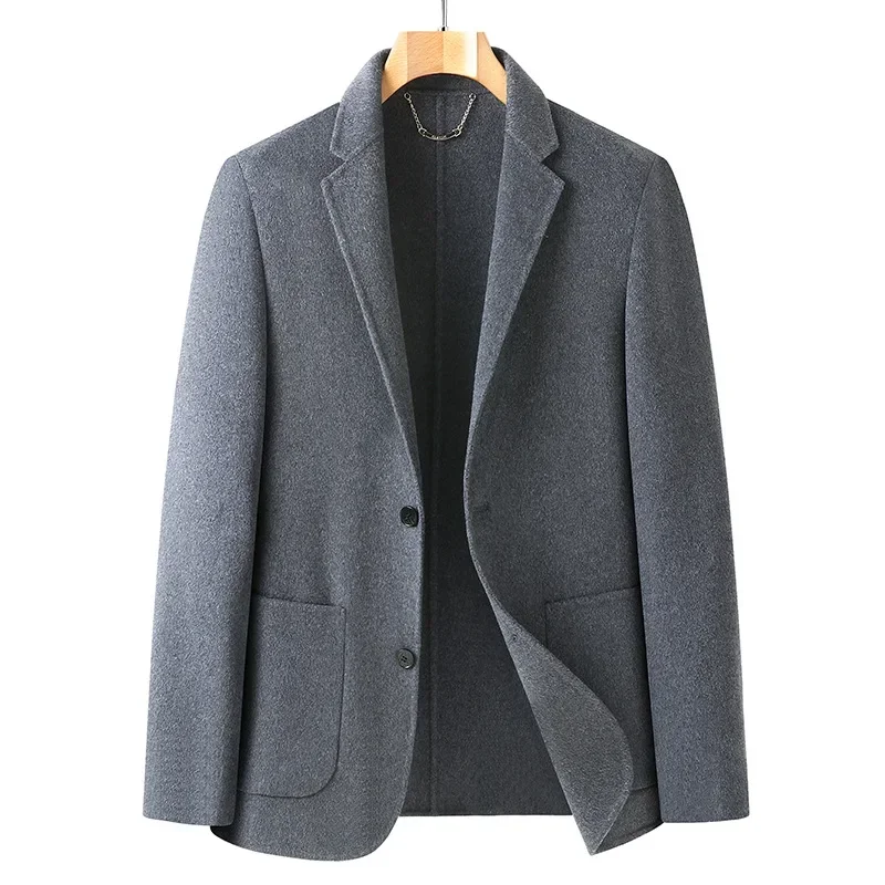 YF27 Autumn/Winter Men's Thickened Double-sided Wool Coat Short Business Casual Western Garment Jacket