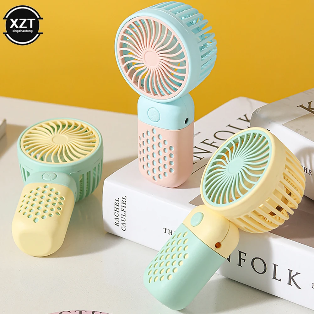 

Handheld Mini Fan USB Rechargeable Cooling Fans Cute Portable Student Summer Small Pocket Fan Cartoon Mute Fans Air Conditioner