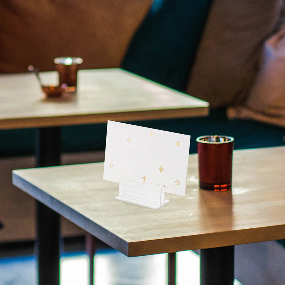 

30Pcs Mini PVC Self Adhesive Sign Holders Clear Desk Tag Organizers for Labels Cards Receipts Office Name Tag Holder