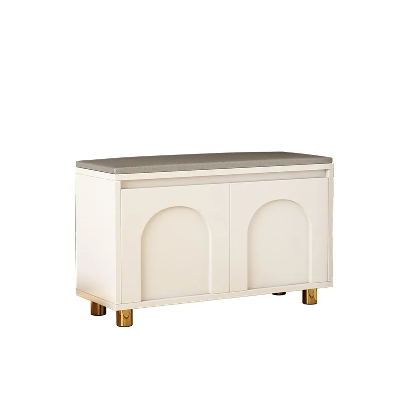 Shoe changing stool household shoe cabinet simple strip stool door can sit shoe rack entrance door porch cabinet multi-layer sho