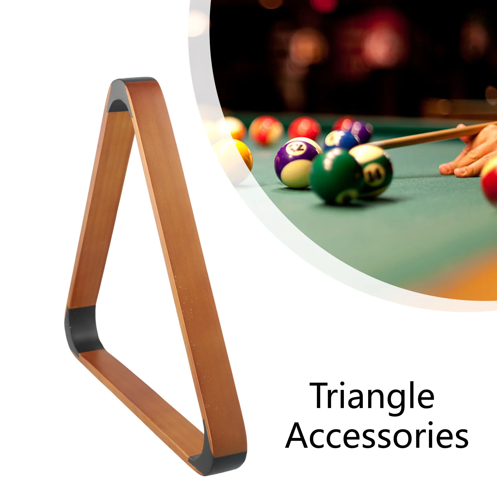 Triangle Accessories 9-Ball 57.2MM Wooden Triangle Frame Rack for Billiard Balls Perfect for American Pool Tables