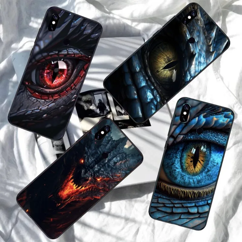 Capa de telefone inteligente Dragon Eye para Xiaomi, capa macia preta, Redmi Note 11, 10, 9T, 8, 7 Pro, 9, 9A, 9C, 8