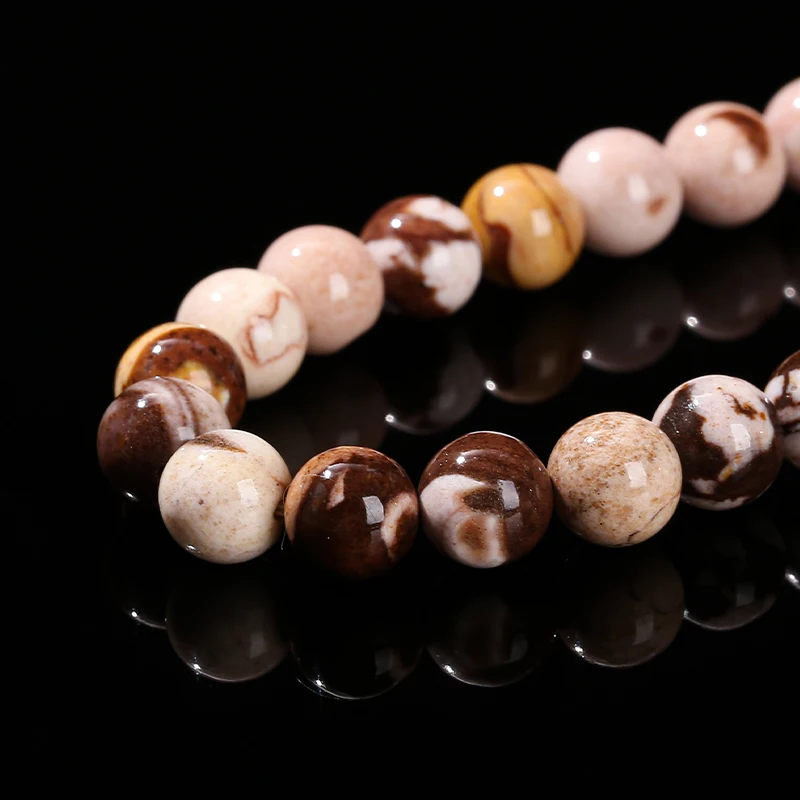 Natural Australian Zebra Jasper Beads para Fazer Jóias, Espaçador solto redondo, Colar DIY, Acessório Pulseira, Atacado, 4mm, 6mm, 8mm, 10mm