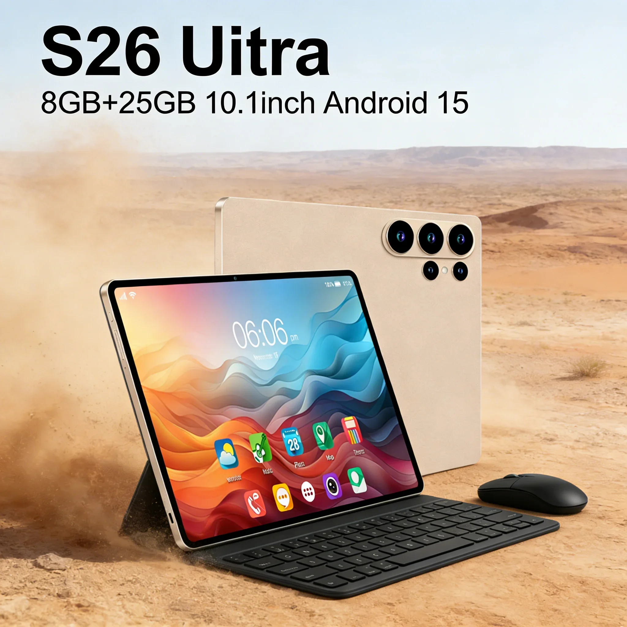 Android 15 Tablet with 4000mAh Battery, 8GB+256GB, HD Camera for Clear Photo & Video Shooting