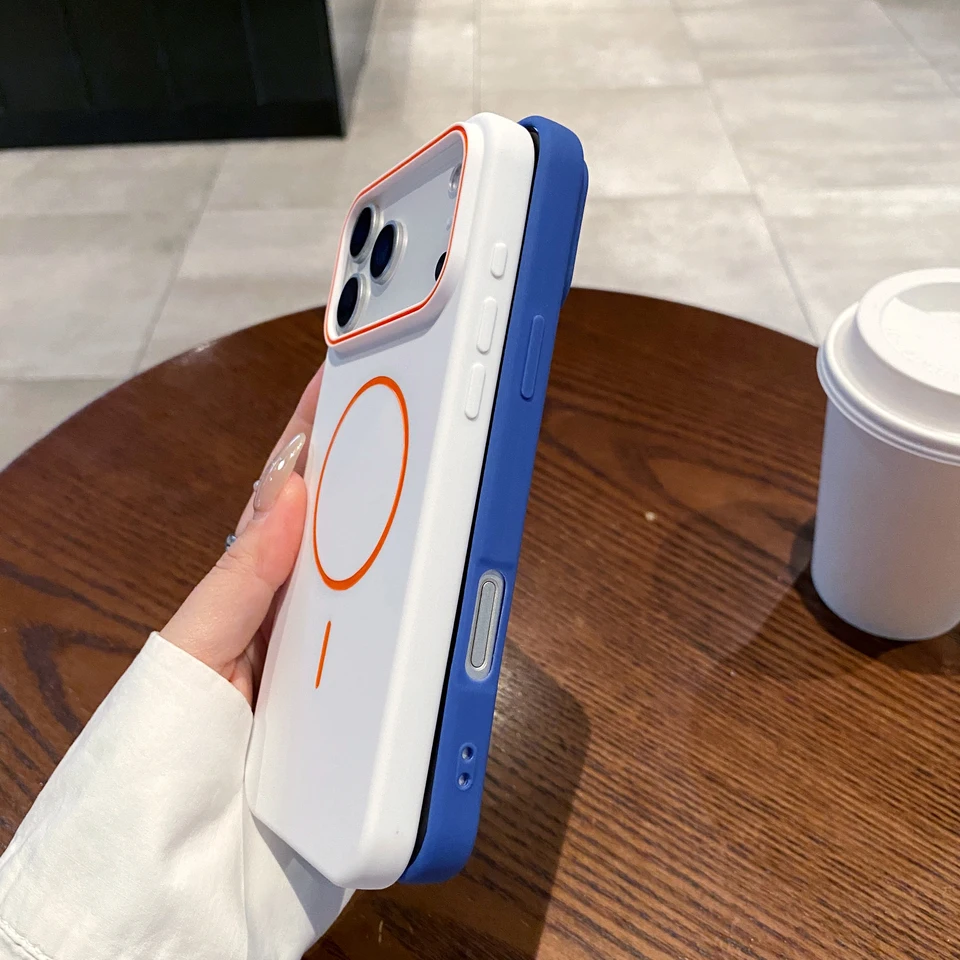 Funda magnética ultrafina y simple para iPhone 11 12 13 14 15 16 17 18 Pro Max Air, carga inalámbrica, mate y suave 4
