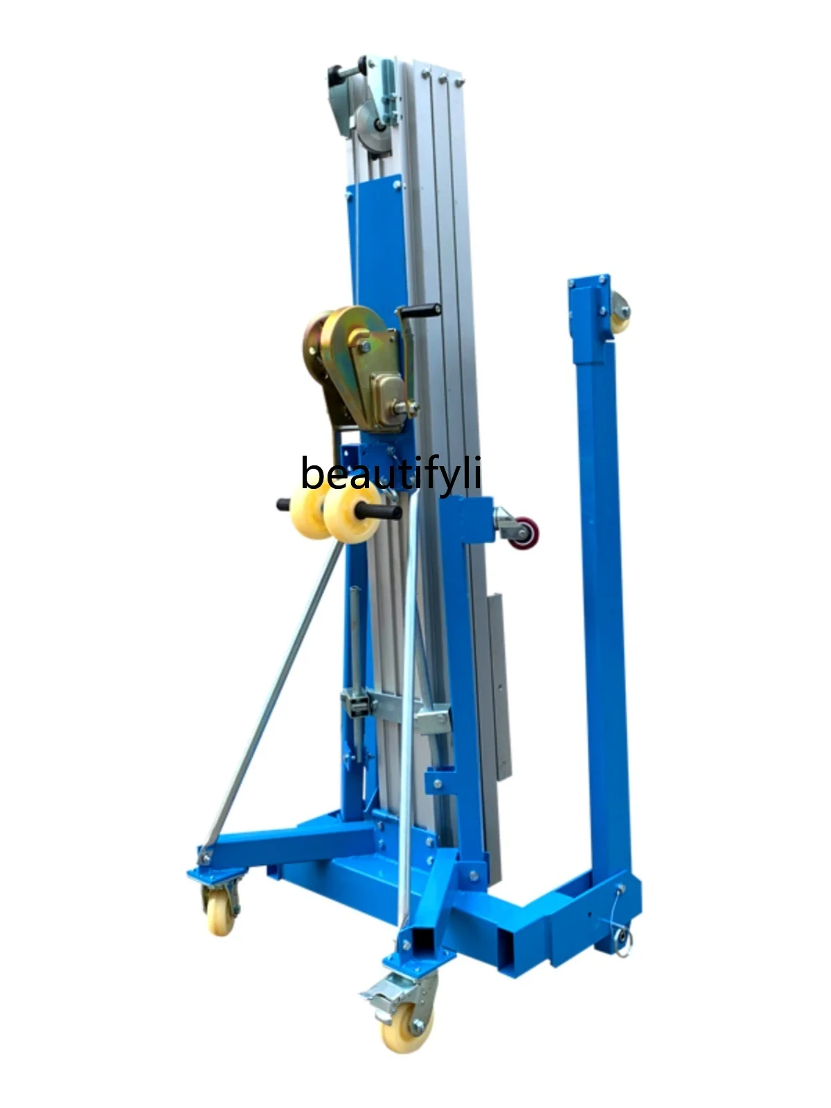 Hand lift, exhibition scaffolding handling, lifting and stacking material loading hand lift