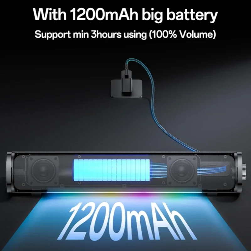 

Звуковая панель 10 Вт, беспроводные Bluetooth RGB колонки, сабвуфер, ТВ, ПК, настольная звуковая панель, стерео, супер бас, Altavoz, порт, домашний кинотеатр