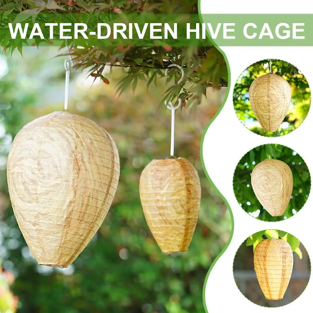 Mini Size Paper Wasp Nest Decoy Hanging Fake Wasp Nest For Wasps Hornets Waterproof Bee Decoy Patio Trap Garden Lanterns J9I1