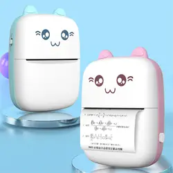 Mini Portable Thermal Printer Cat Shapes Lightweight Wireless Photo Label Memo Wrong Question Printing USB Cable Printer 58mm Mi