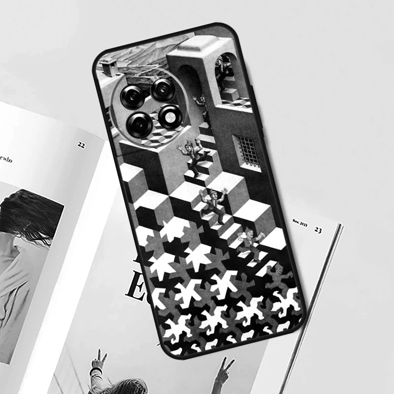 Escher Staircases Case For OnePlus 12 11 9 10 Pro 8T 9R 10T 10R 12R OnePlus Nord 2 2T N20 N10 CE 3 Lite Cover