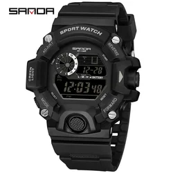 SANDA 326 Fashion Men Digital Watches Multifunction Alarm Clock Waterproof Wristwatch Shockproof Luminous Sport Electronic Watch