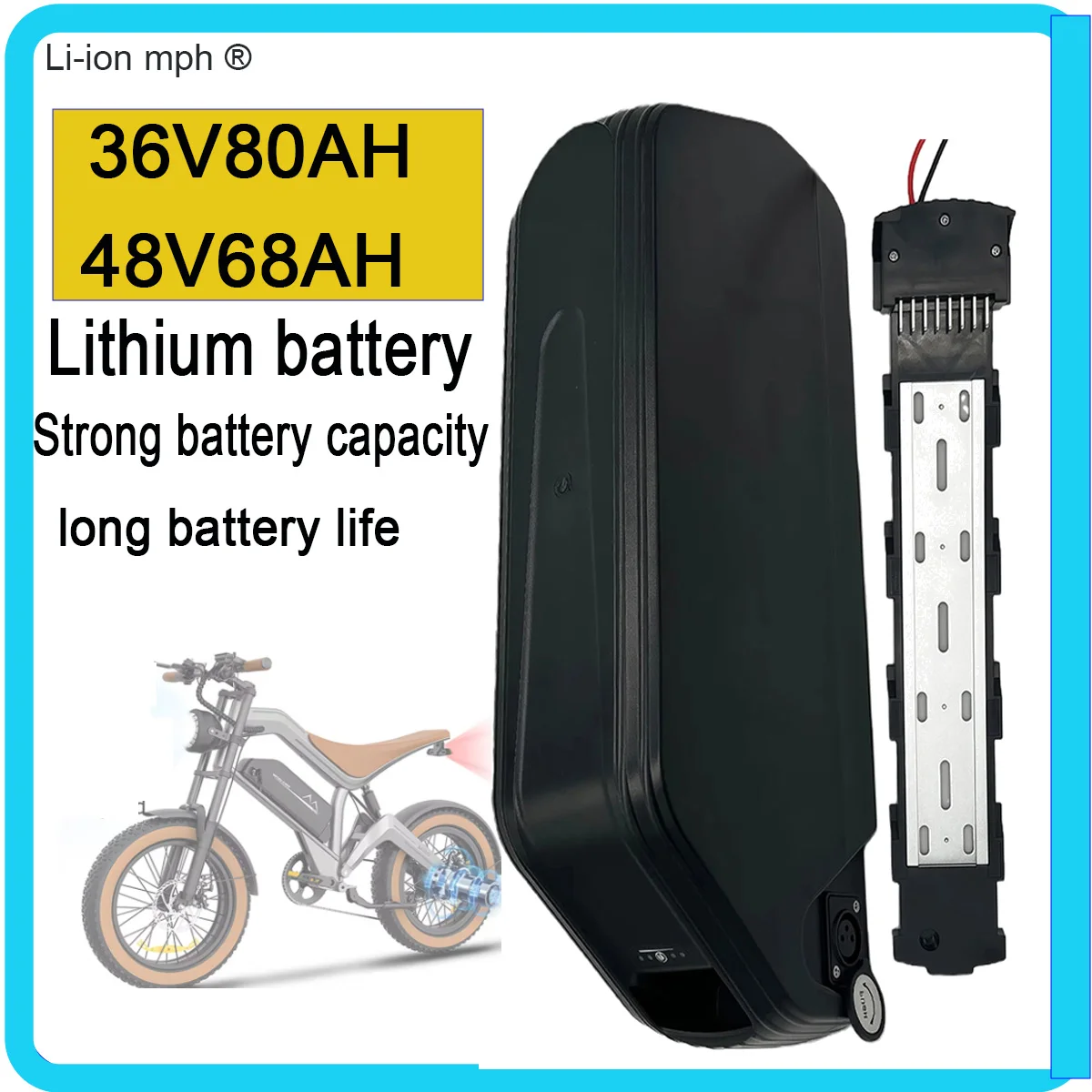 

Hailong Downtube Battery Pack New 48V 46Ah model Original K80 Built BMS 36V 80Ah For 2000W 1200W 750W 450W 350W motor +Charger