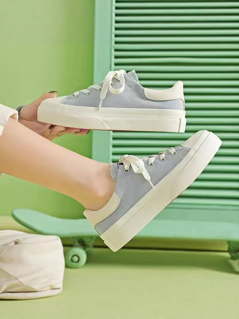 

Casual Canvas oes ex Low Top Flat Bot Board oes Versatile Retro Single oes Spring 2025 Breathable round Toe Rubb...