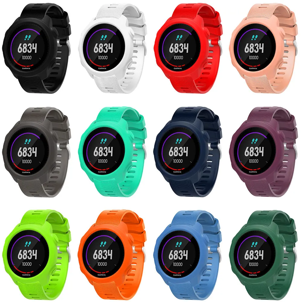 Soft Silicone Case for Garmin Forerunner 245M Colorful Full Coverage Protective Shell Cover for Garmin Forerunner 245 Accessorie