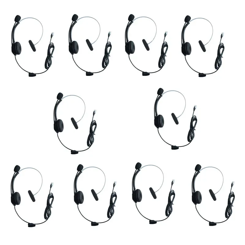 

Lot 10PCS Landline Wired 4Pin RJ9 Plug Headset Noise Cancelling Microphone IP Telephone Headphone Call Center for 3Com Aastra