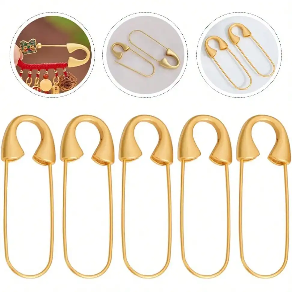 2/5 piezas Broches de seguridad de alta resistencia con cierre de resorte metálico para costura, manualidades, confección de ropa, sombreros, faldas, prendas y proyectos DIY