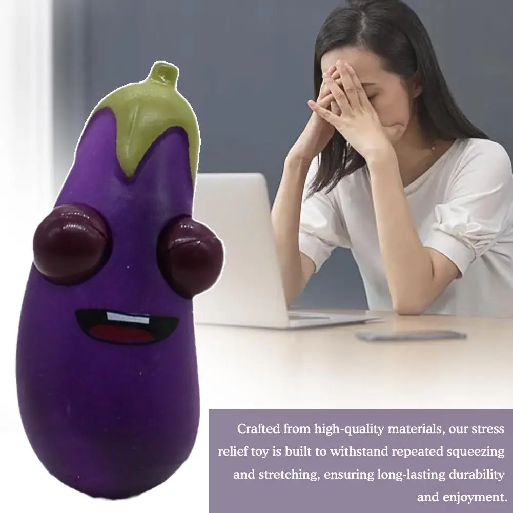 Creative Cute Two-color Squeeze Toy Office Ugly Eggplant Stress Relief 3D Printing High Quality Plastic Toy Suitable For Al J3E9