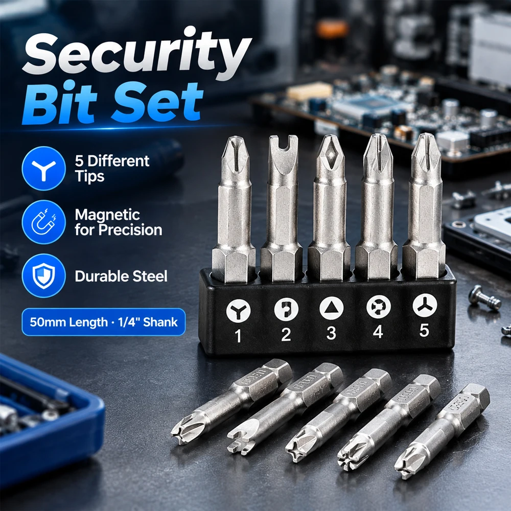 4-13Pcs Y Shaped U Shaped Triangle Inner Cross Three Points Security Bits, Special-Shaped Magnetic Screwdriver Bit Set 1/4 Hex