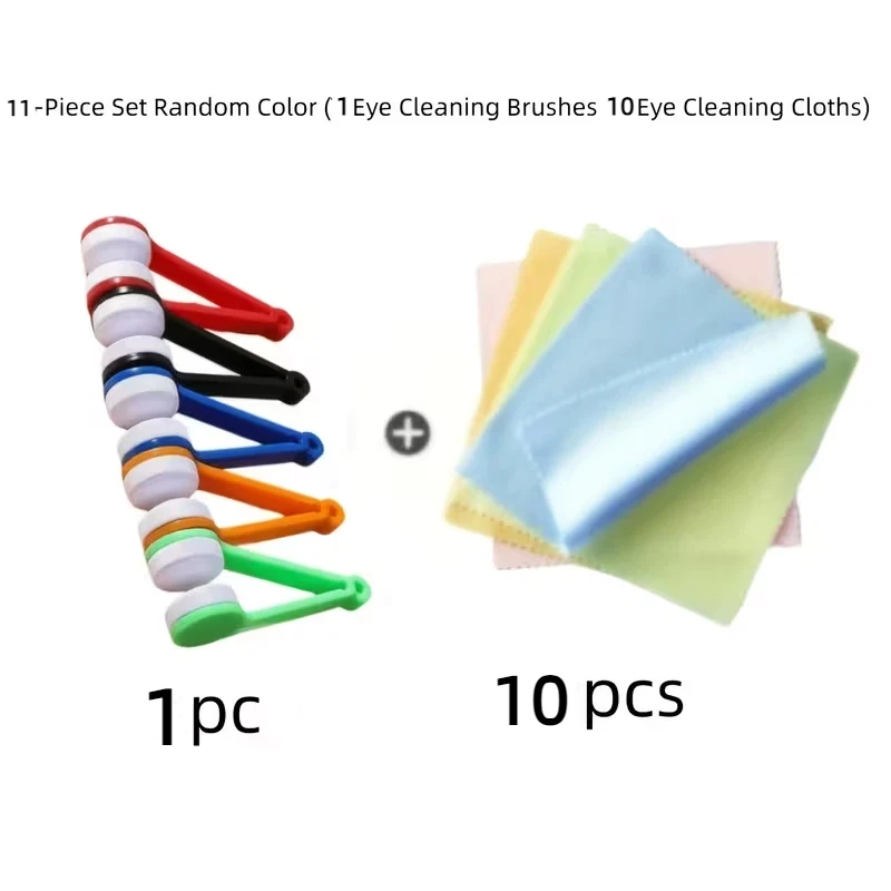 11 piece glasses cleaning brush set, cleaning stains, random color, suitable for home, office, travel, lens care accessories, gl