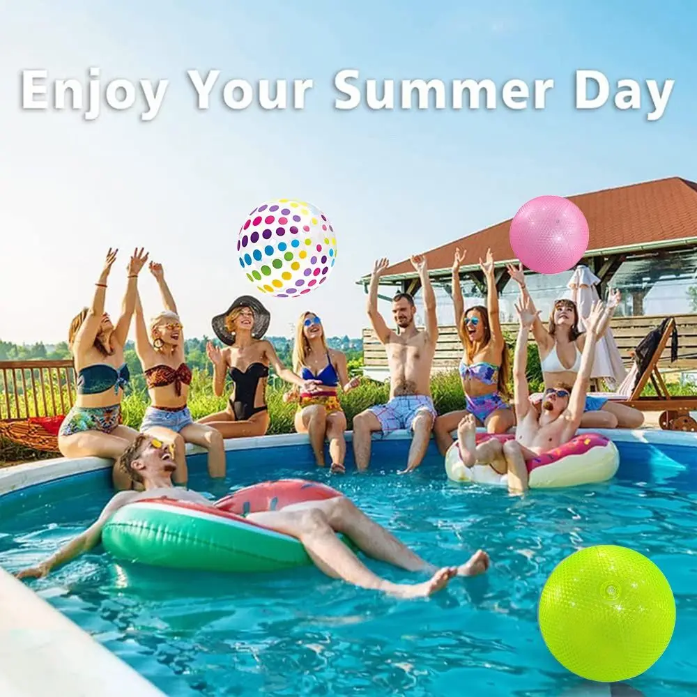 Design inflável bola de praia inflável padrão listrado brinquedos divertidos bola transparente bola de jogo material transparente