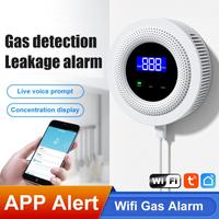 Tuya WiFi Combustible Gas Leak Sensor 433MHz Wireless Natural Gas Leakage Detector Home Kitchen Security Alarm Smart Life APP