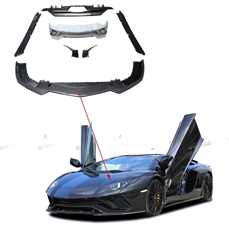 Обвес в стиле OEM для Lamborghini Aventador S LP740, комплект кузова из углеродного волокна, передний бампер, боковая юбка, задний спойлер Обвес в стиле OEM для Lamborghini Aventador S LP740, комплект кузова из углеродного волокна, передний бампер, боковая юбка, задний спойлер
