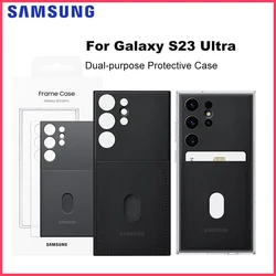Original Samsung Galaxy S23 Ultra Frame Case EF-MS918 Slim Dual Look Card Slot Phone case for Galaxy S23Ultra Black