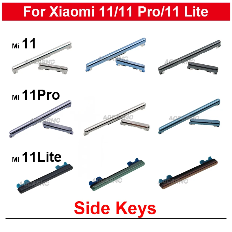 Side Keys Replacement Parts For Xiaomi 11 Mi 11Pro 11 Lite Power On /Off Volume Buttons