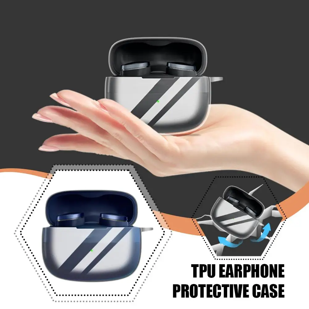 Para B & W Pi8 funda protectora transparente Material de Tpu suave antiarañazos a prueba de golpes inalámbrico anticaída auriculares Bluetooth Co R7L5