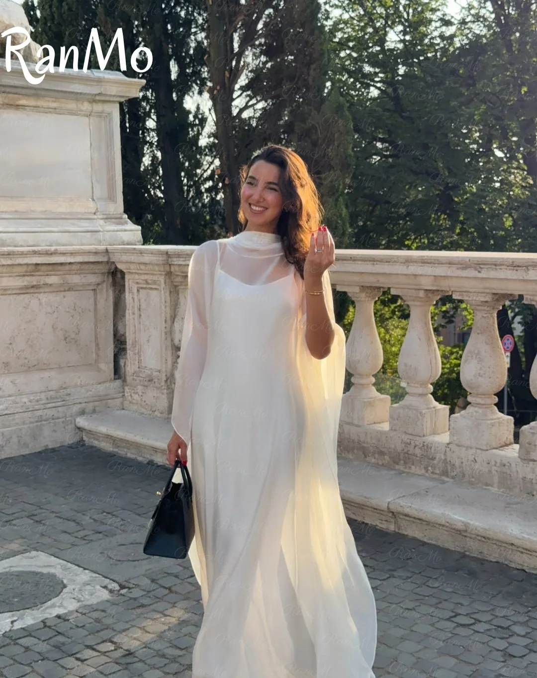 Ranmo 2025 New Modest Flare Long Sleeve Mermaied Evening Dresses Special yarn Bespoke Saudi Arabia Vestidos De Festa Customized