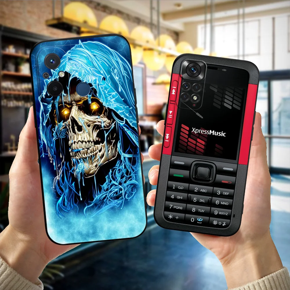 Black Tpu Case For Xiaomi POCO M4 X5 X4 C40 Pro 4G 5G X3 NFC 5G F3 F4 GT Cool Skull Skeleton