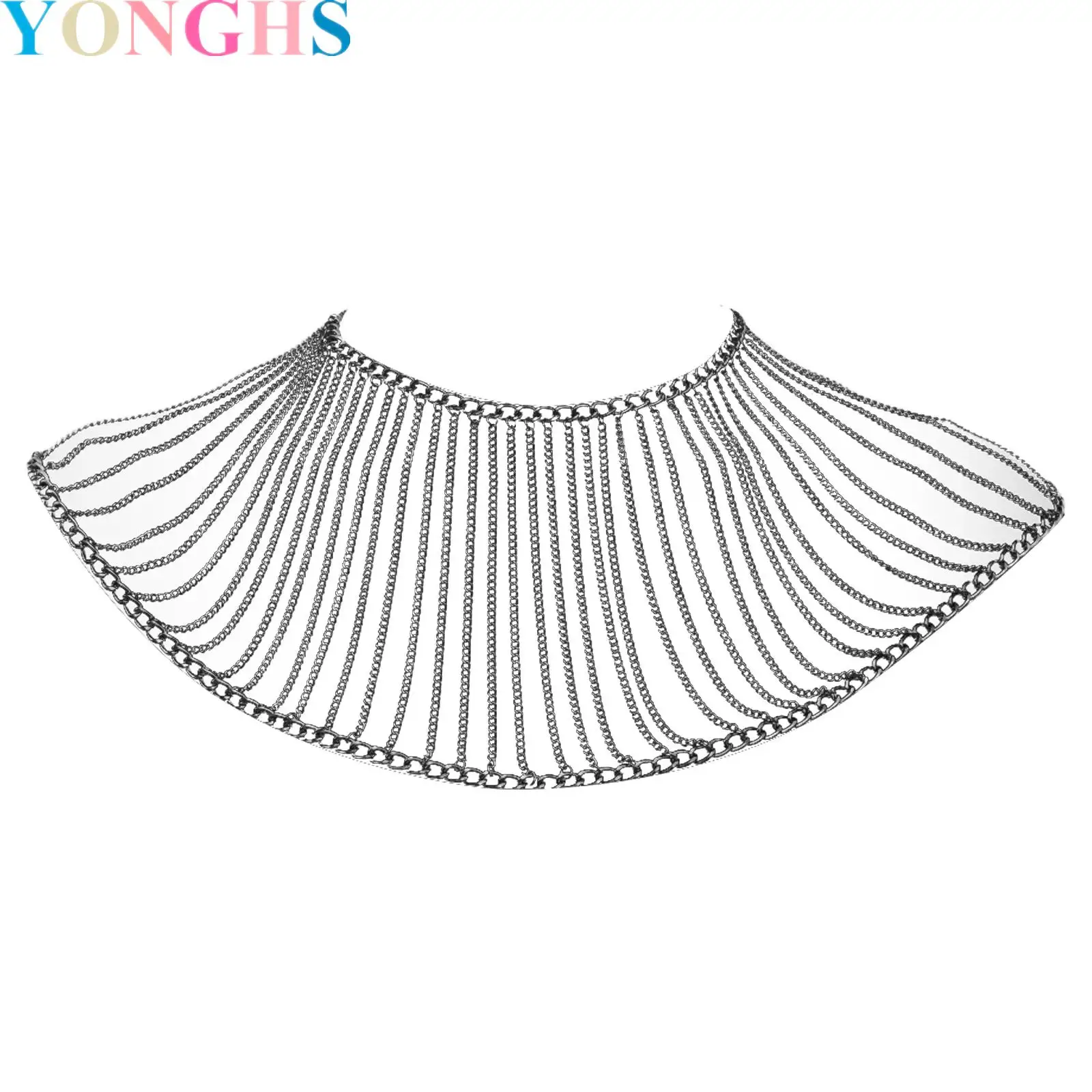 

Women Metal Body Chains Necklace Collar Jewelry Chain Nightclubs And Parties Shoulder Alloy Accessory
