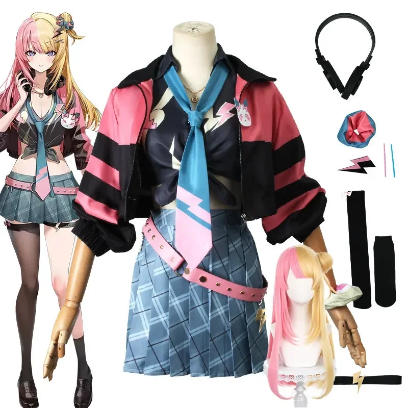 

Kotoka Torahime Cosplay Anime Virtual Cool Suit Costume Vtuber Girl Jackets Skirts Accessories Luxiem Role Set