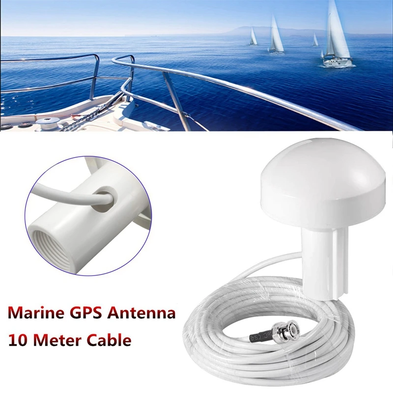 4X Ship GPS Active Marine Navigation Antenna 10M BNC Male Plug Connector