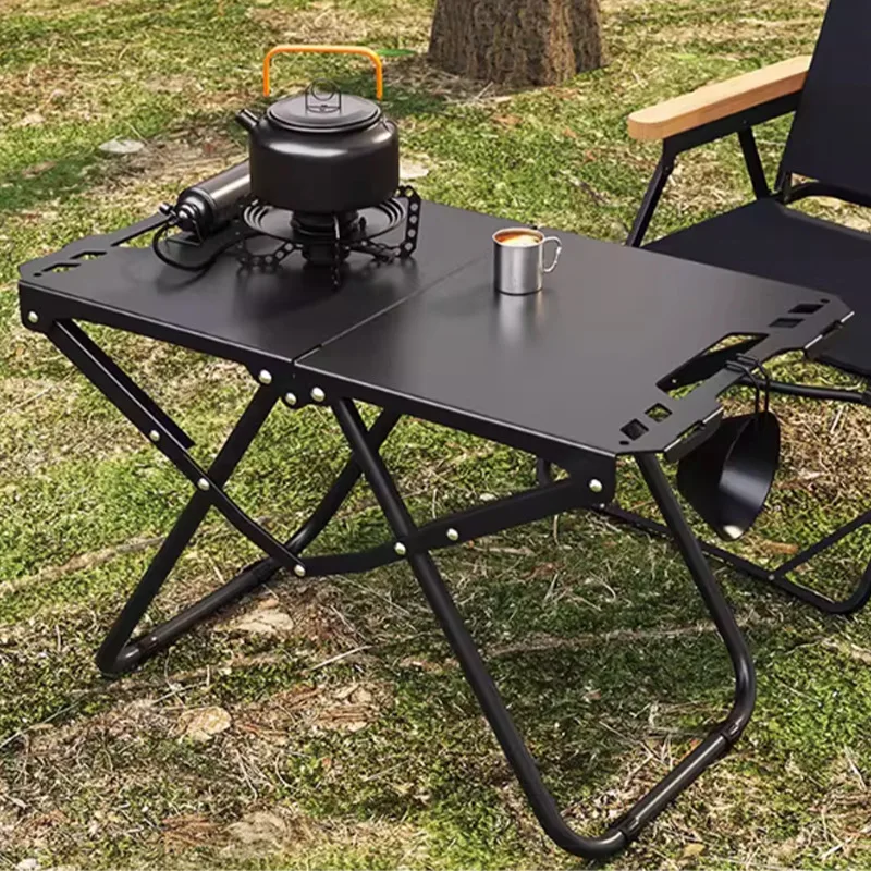 AOLIVIYA Portable Folding Table Picnic Camping Table Outdoor Coffee Tea Table Heavy Duty Aluminum Lightweight Compact Stand