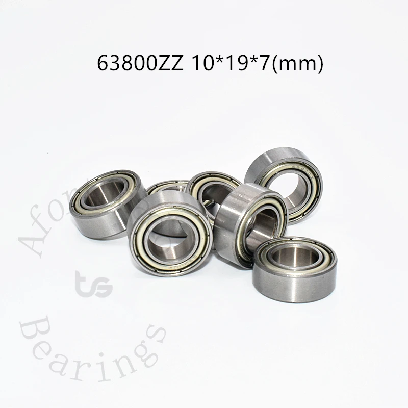 Bearings 7pcs 63800ZZ 10*19*7(mm) Metal Sealed chrome steel parts Bearings Transmission accessories