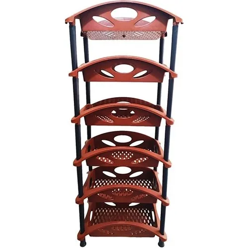 Mavis 6 Tiers Plastic Crisper-Brown