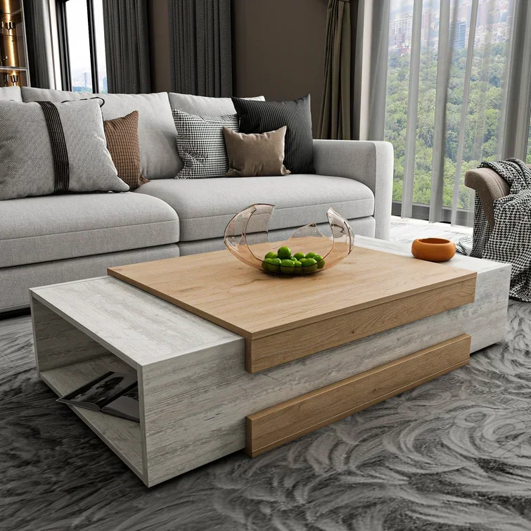 

Modern Rectangle Coffee Table Oak Wood Coffee Table For Living Room
