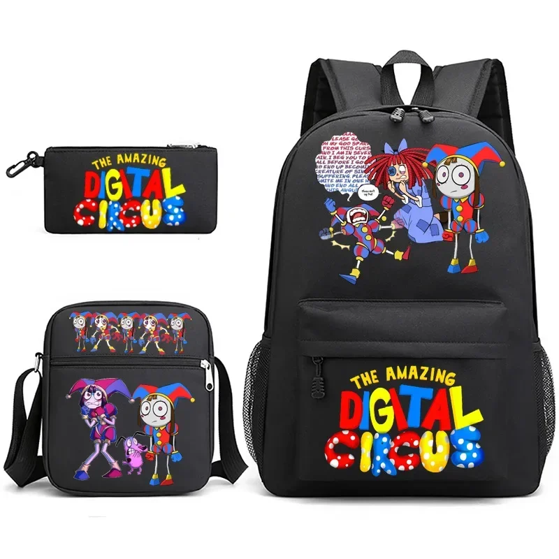 

3PC-SET New THE AMAZING DIGITAL CIRCUS Student School Bag Children's Bag Children's Best Gift Anime Cartoon School Bag Mochila