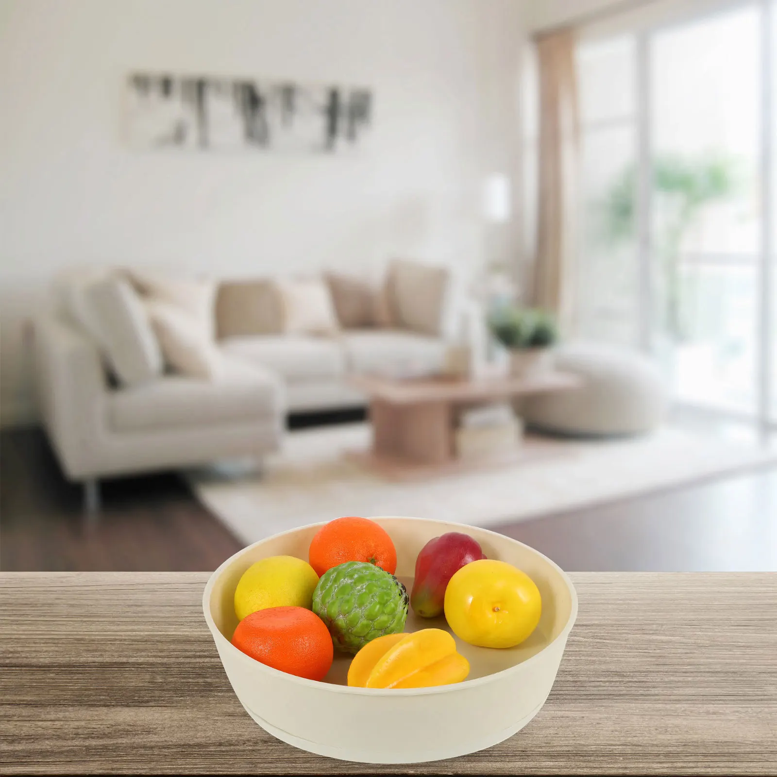 

Round Rotating Desktop Organizer Large Capacity Kitchen Spice Rack Fruit Tray Condiment Storage Jar Holder Practical Turntable