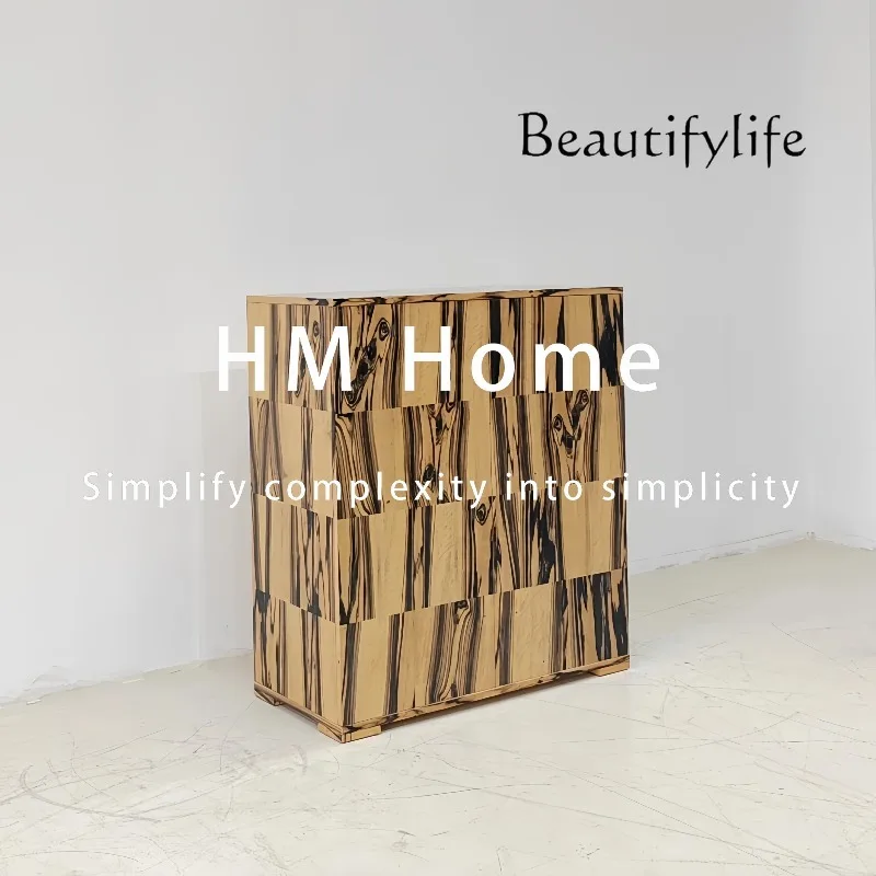 خزانة دلو من الخشب الصلب في العصور الوسطى، خزانة تخزين بتصميم لوحة حبر منزلية فاخرة وخفيفة الوزن #4