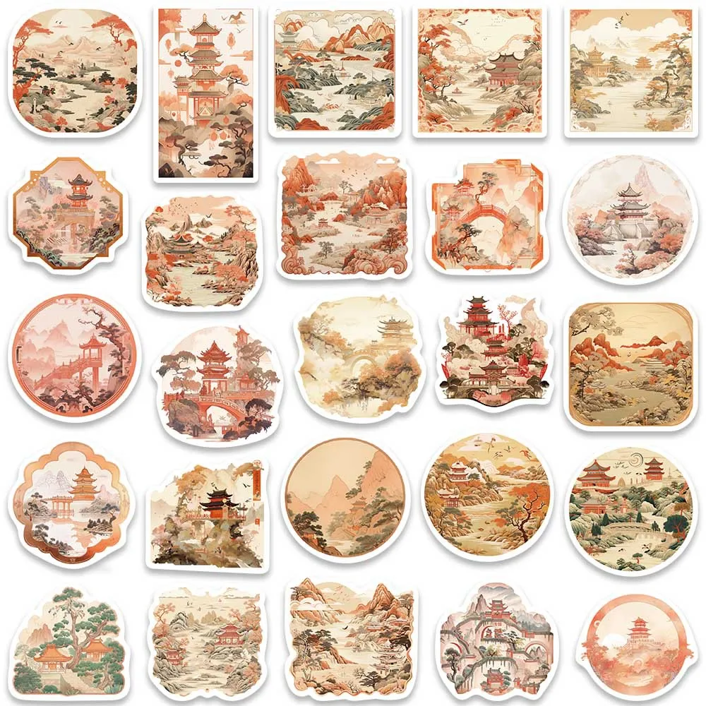 10/30/50 PIÈCES Dessin Animé Style Rétro Peinture De Paysage Autocollants BRICOLAGE Voyage Bagages Guitare Réfrigérateur Ordinateur Portable Graffiti Autocollant Enfants Autocollants