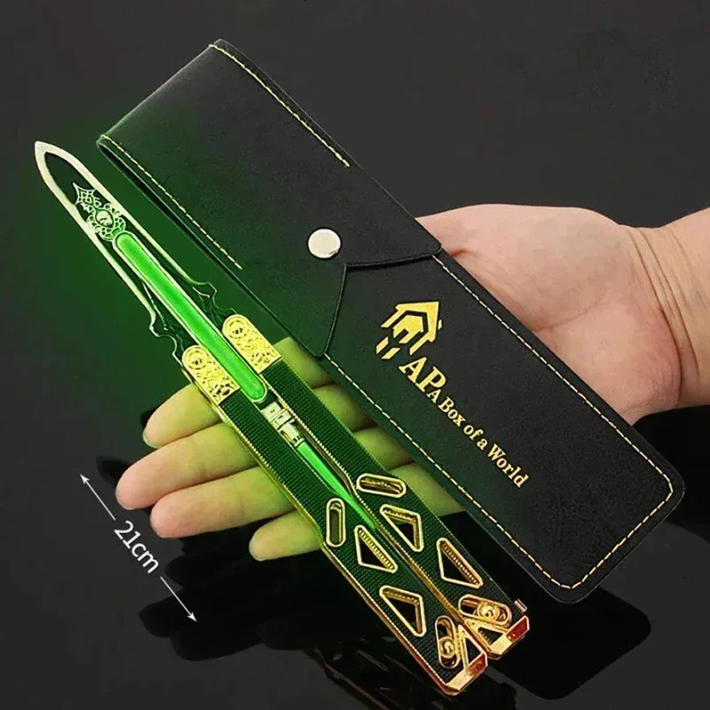 Apex Legends juego Octane Herirloom Cosplay mariposa Balisong cuchillo modelo accesorios Metal juguete luminoso Coll 2025 nuevo Coslao