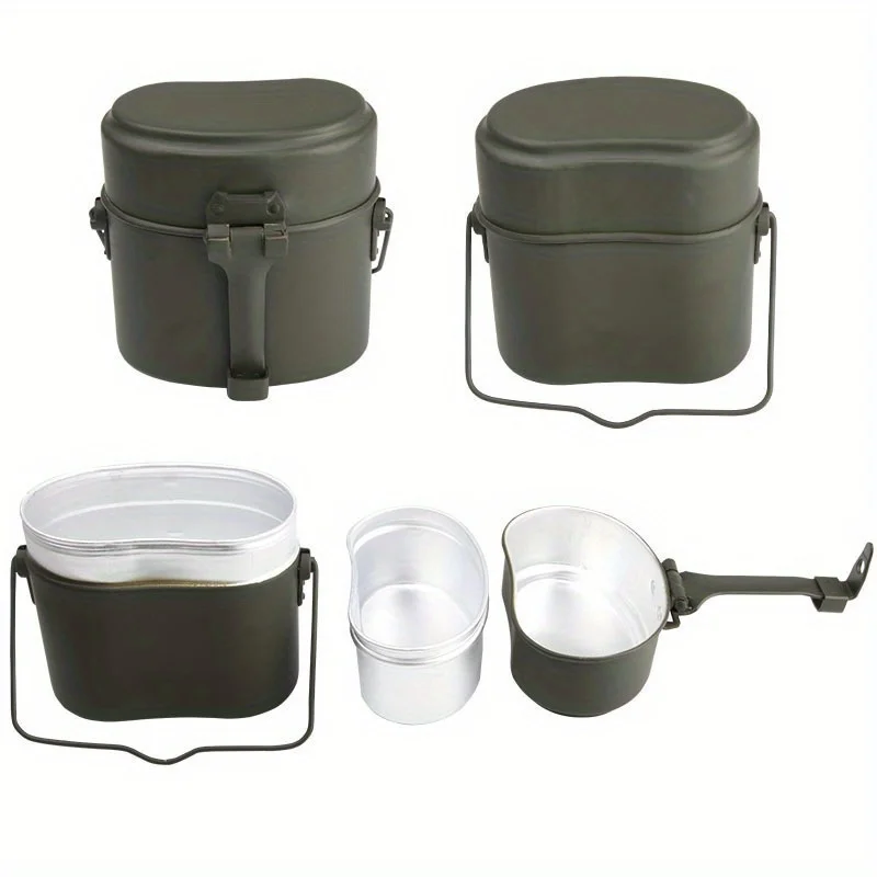 3PCS Tragbare Falten Reise Lunch Box Vintage Nostalgische Outdoor Multi-funktionale Lunch Box Set Wasser und Lebensmittel Container