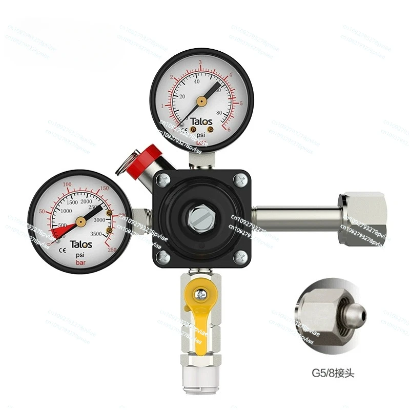 Beer distribution equipment Primary pressure reducing valve with 3/8 quick plug carbon dioxide cylinder pressure gauge